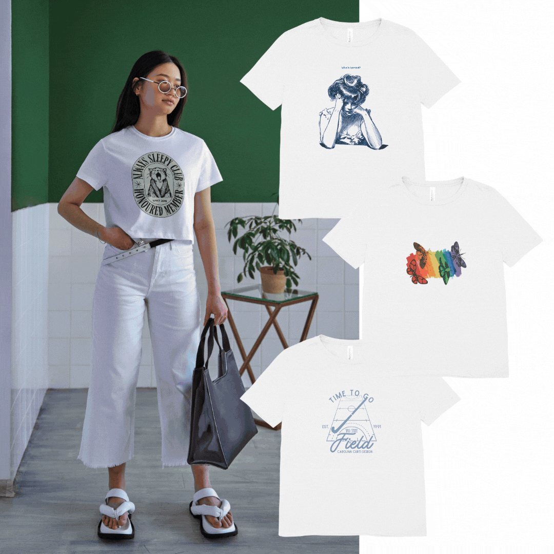 T-shirt designs and creative merchandise at Carolina Curti Design